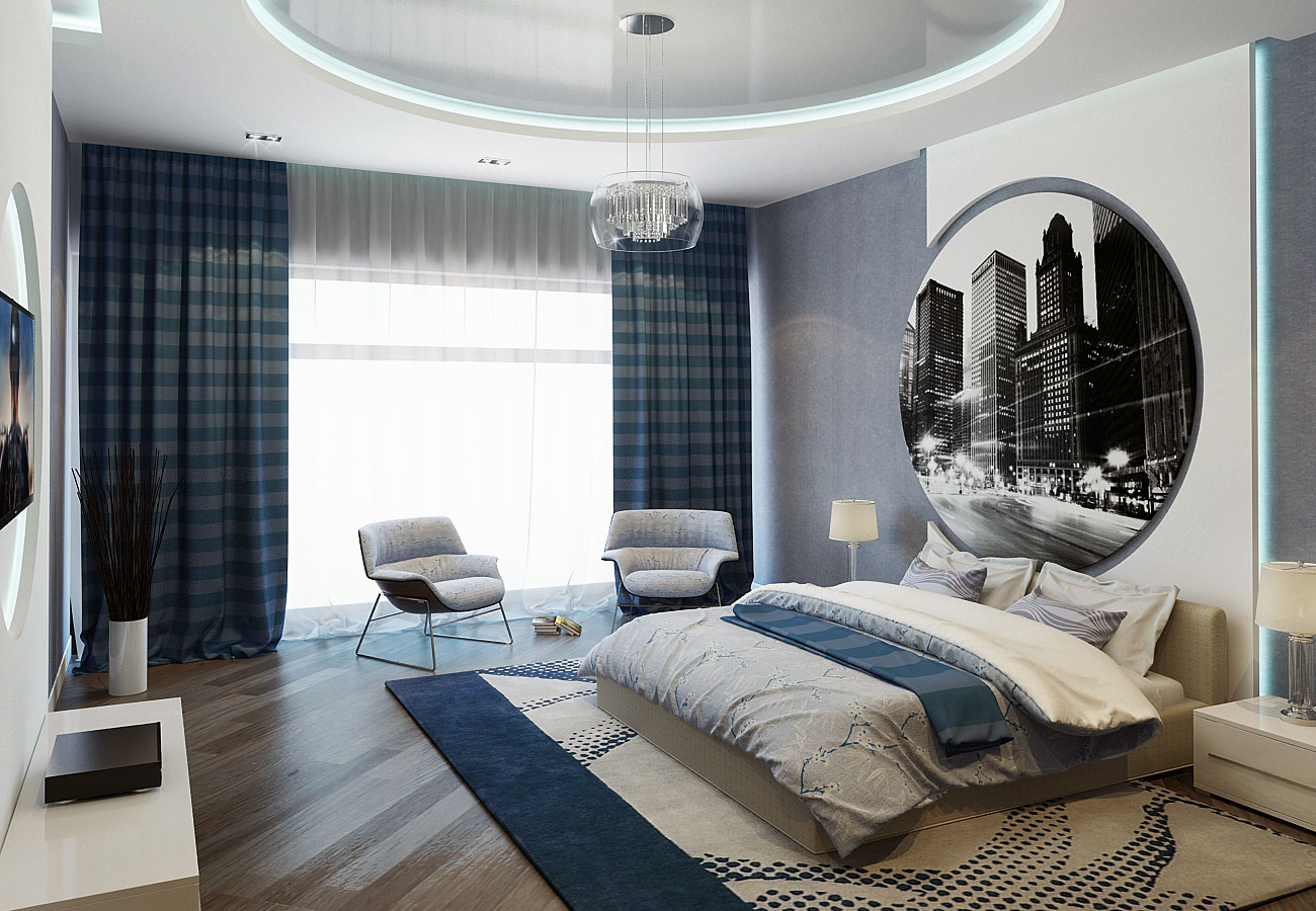 Интерьеры дома в современном стиле - дизайн спальни